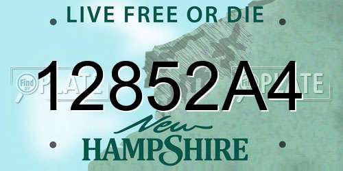 12852A4 New Hampshire License Plate