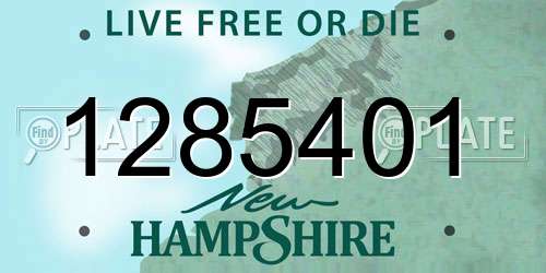 1285401 New Hampshire License Plate