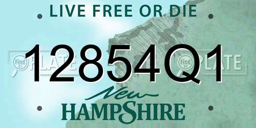 12854Q1 New Hampshire License Plate