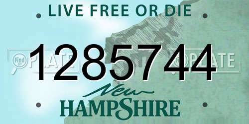 1285744 New Hampshire License Plate