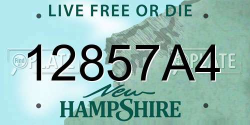 12857A4 New Hampshire License Plate