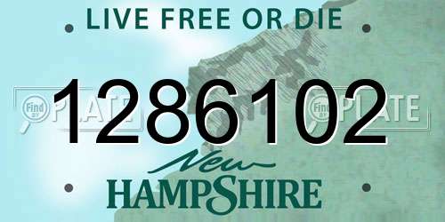 1286102 New Hampshire License Plate