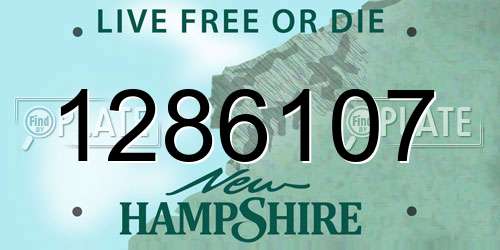 1286107 New Hampshire License Plate