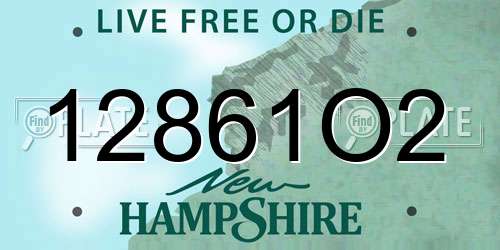 12861O2 New Hampshire License Plate