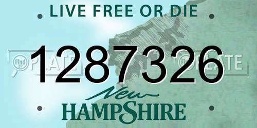 1287326 New Hampshire License Plate