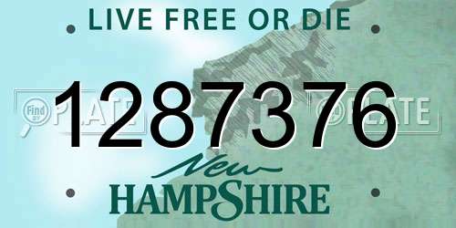 1287376 New Hampshire License Plate
