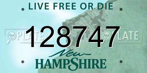 128747 New Hampshire License Plate