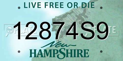 12874S9 New Hampshire License Plate