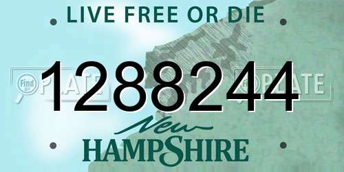 1288244 New Hampshire License Plate