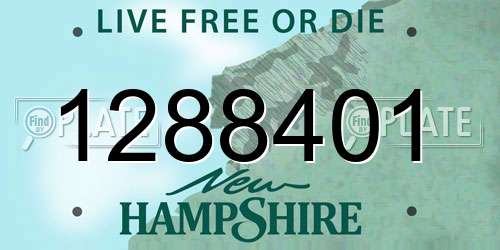 1288401 New Hampshire License Plate