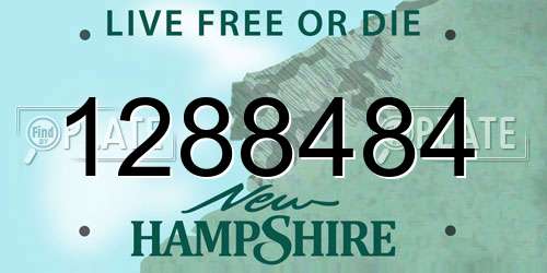 1288484 New Hampshire License Plate