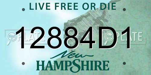 12884D1 New Hampshire License Plate