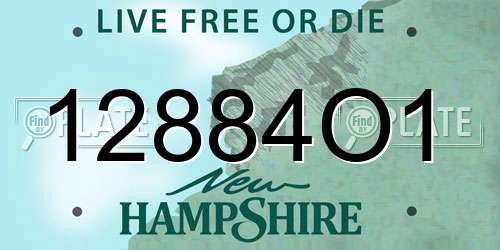 12884O1 New Hampshire License Plate
