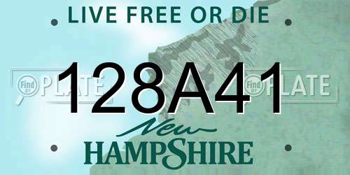 128A41 New Hampshire License Plate