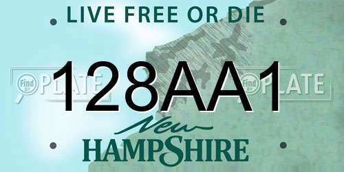 128AA1 New Hampshire License Plate