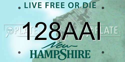 128AAI New Hampshire License Plate
