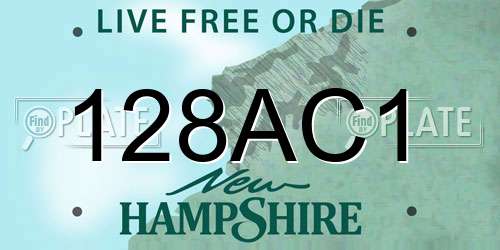 128AC1 New Hampshire License Plate