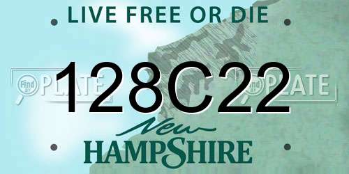 128C22 New Hampshire License Plate