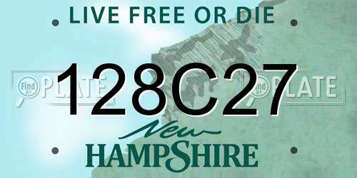 128C27 New Hampshire License Plate