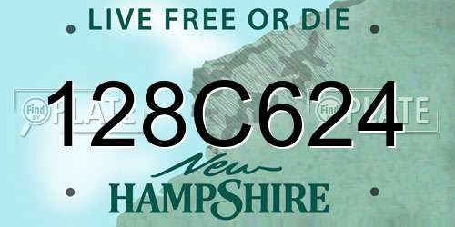 128C624 New Hampshire License Plate