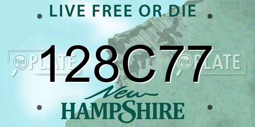 128C77 New Hampshire License Plate
