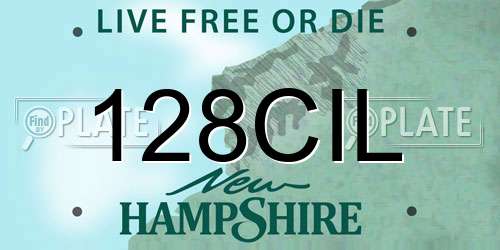 128CIL New Hampshire License Plate