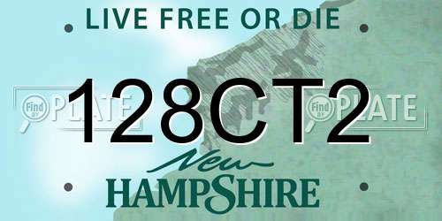 128CT2 New Hampshire License Plate