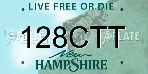 128CTT New Hampshire License Plate