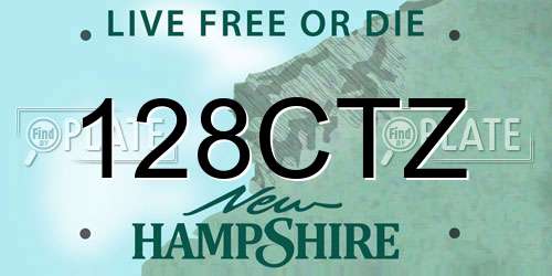 128CTZ New Hampshire License Plate