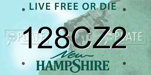 128CZ2 New Hampshire License Plate