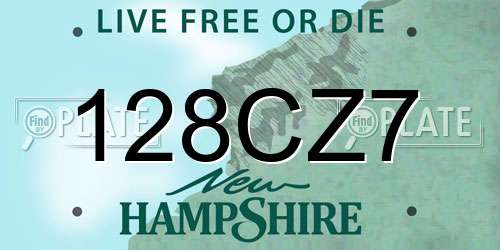 128CZ7 New Hampshire License Plate
