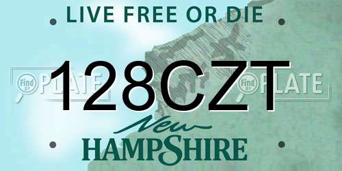 128CZT New Hampshire License Plate