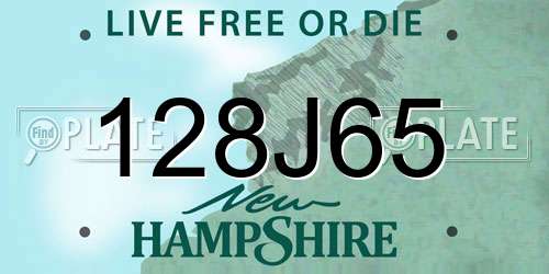 128J65 New Hampshire License Plate