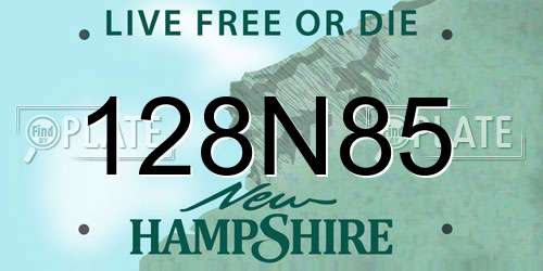 128N85 New Hampshire License Plate