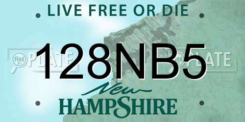 128NB5 New Hampshire License Plate