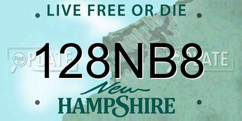 128NB8 New Hampshire License Plate