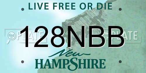 128NBB New Hampshire License Plate