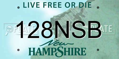 128NSB New Hampshire License Plate
