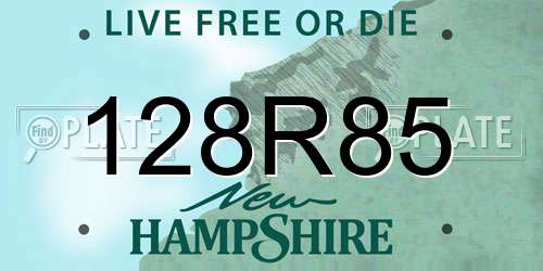 128R85 New Hampshire License Plate