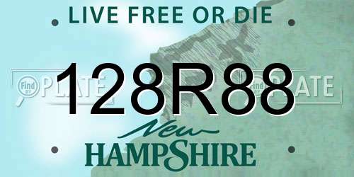 128R88 New Hampshire License Plate