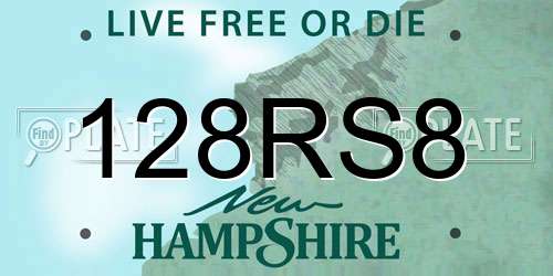 128RS8 New Hampshire License Plate