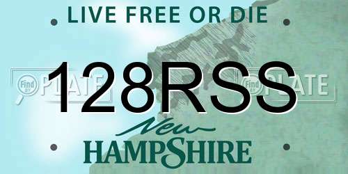 128RSS New Hampshire License Plate