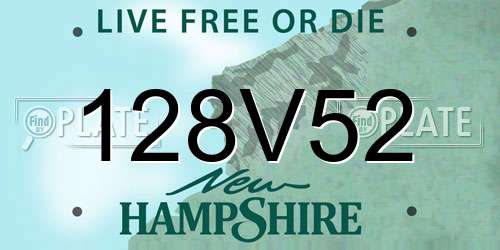 128V52 New Hampshire License Plate