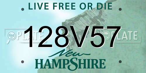 128V57 New Hampshire License Plate