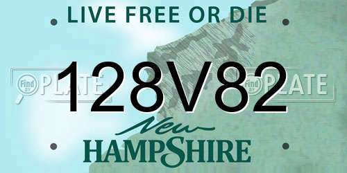 128V82 New Hampshire License Plate