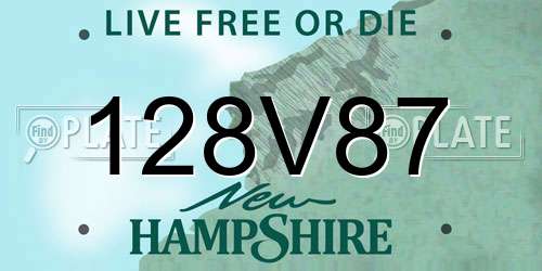 128V87 New Hampshire License Plate