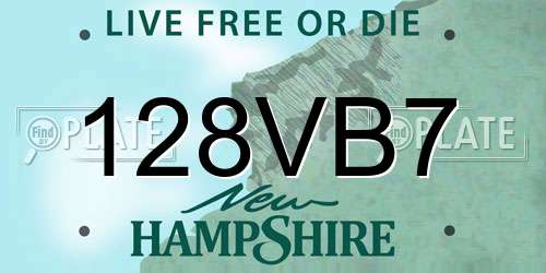 128VB7 New Hampshire License Plate