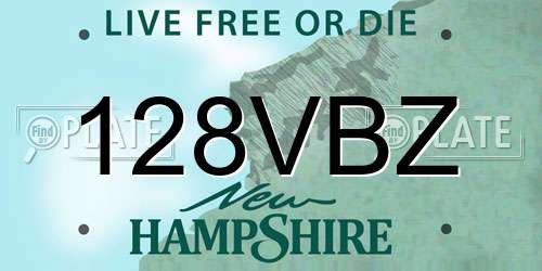 128VBZ New Hampshire License Plate