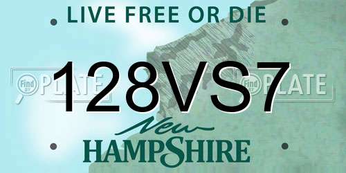 128VS7 New Hampshire License Plate