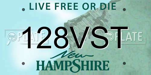 128VST New Hampshire License Plate